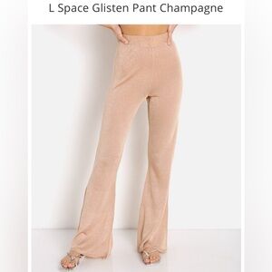 L space glisten pants color Champagne